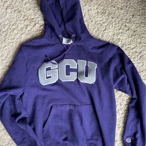 Small Champion GCU Grand Canyon University hoodie. Purple